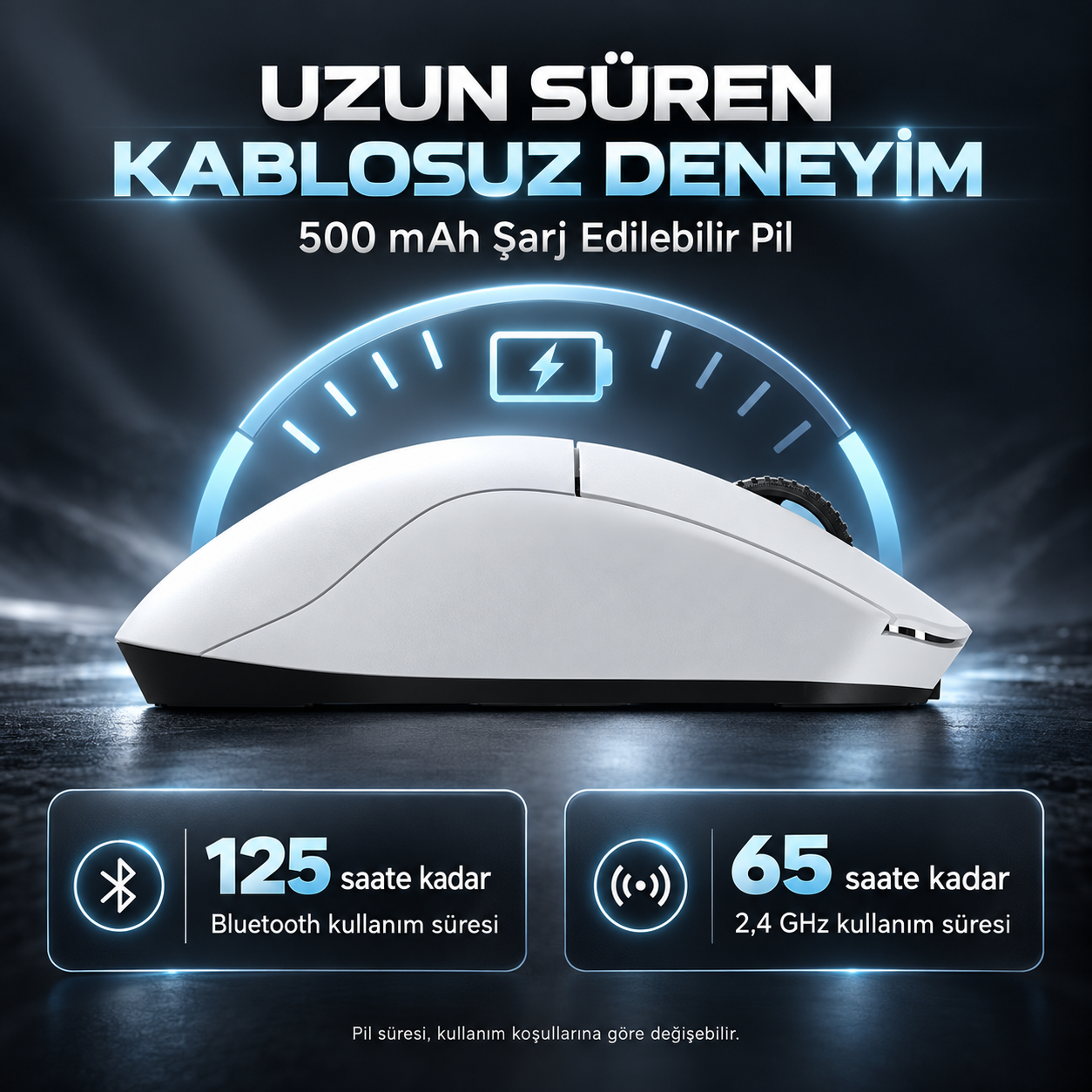 DAREU A950GM PixArt 3395 Sensör Kablosuz Gaming Mouse Beyaz Fiyat ...