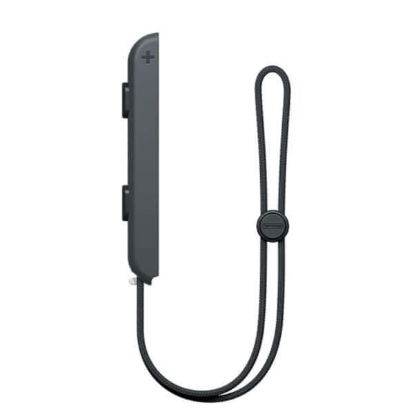 A gray Nintendo Switch Joy-Con wrist strap on a white background.