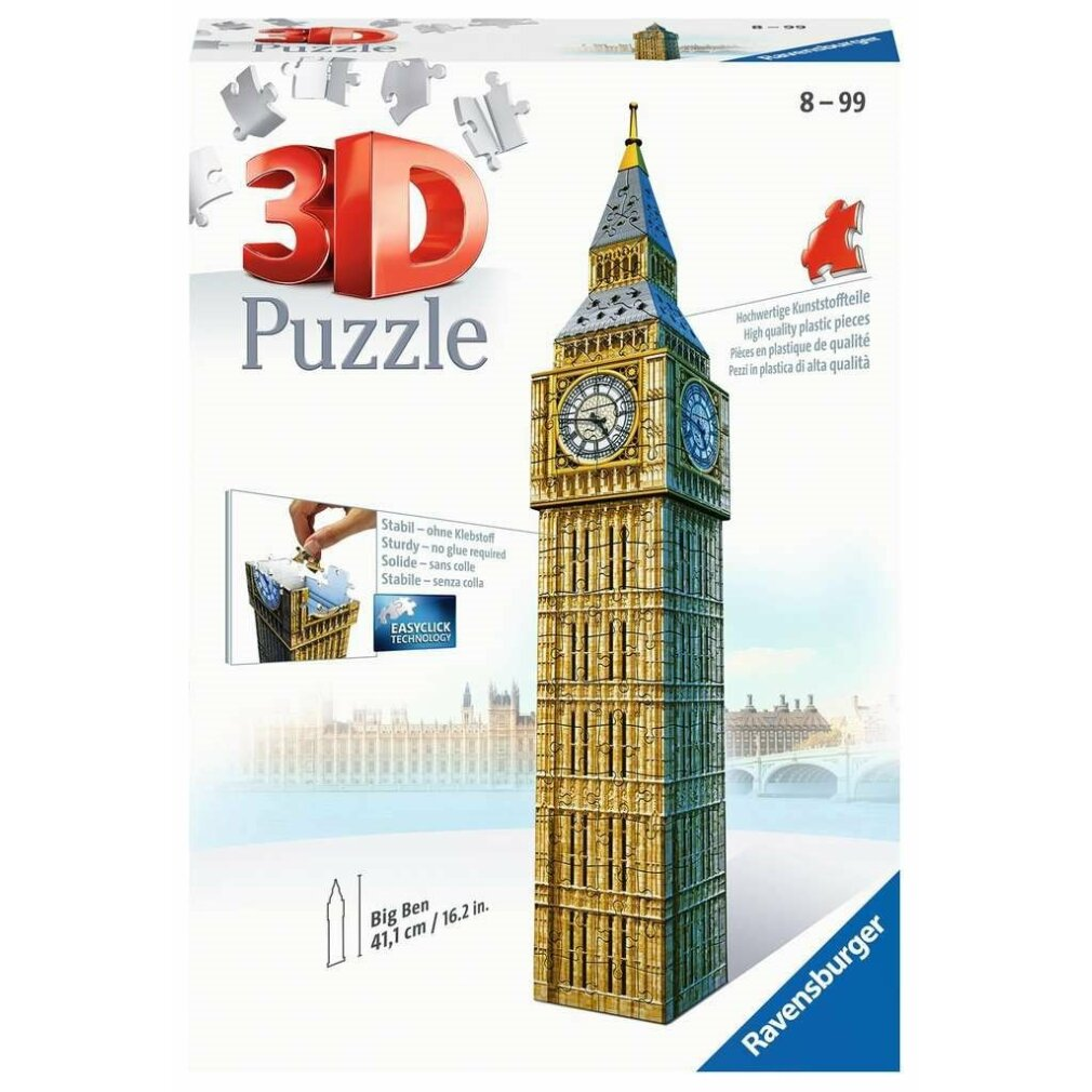 Ravensburger 3D-Puzzle Box mit Big Ben Motiv.