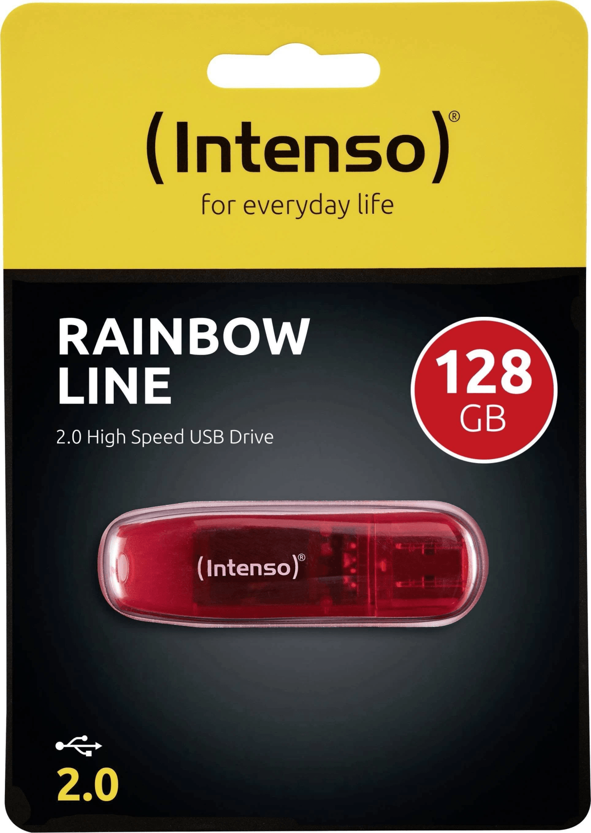 Intenso Rainbow Line 128GB USB-Stick in roter Farbe in Originalverpackung.