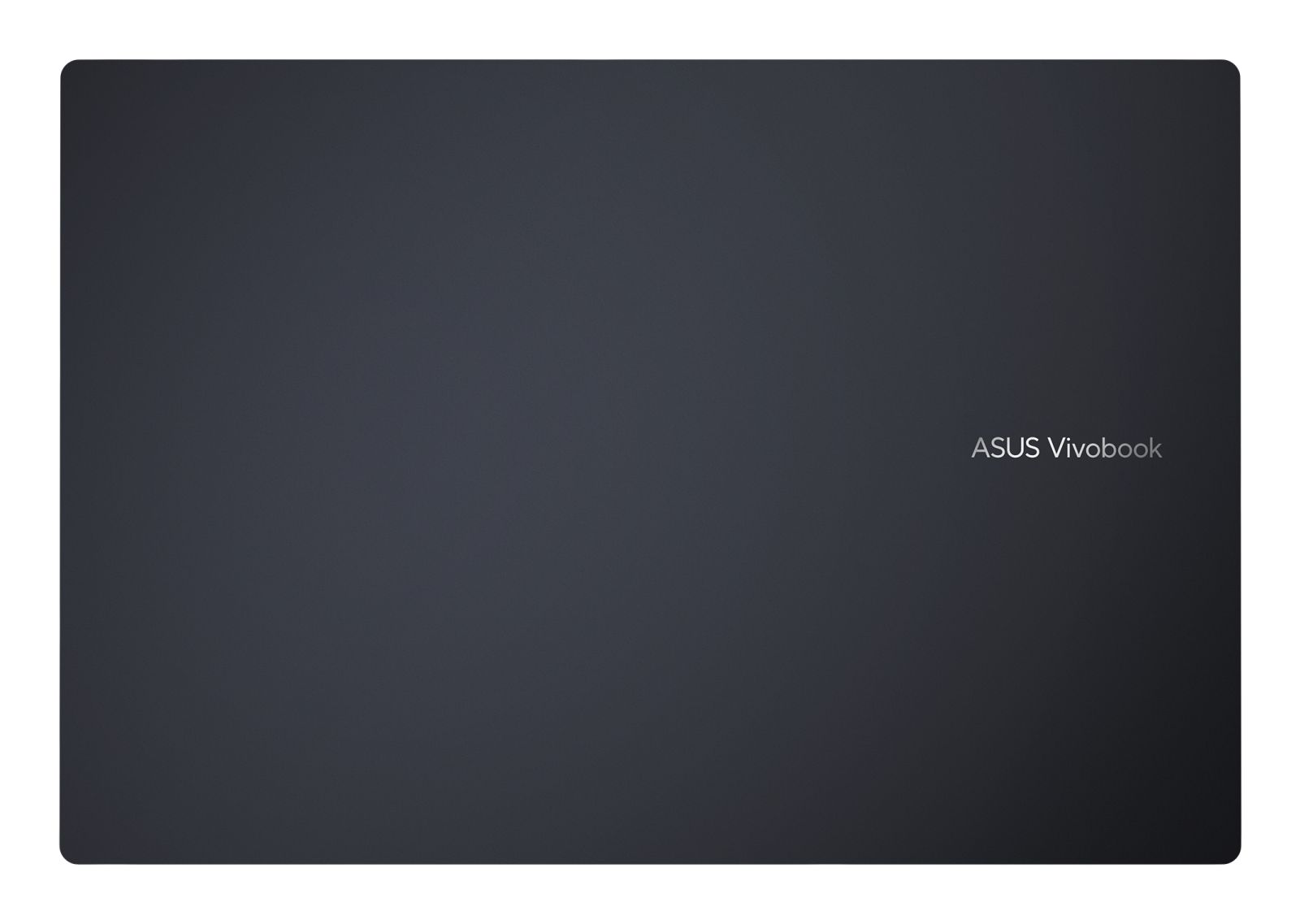 Geschlossener schwarzer ASUS Vivobook Laptop-Deckel mit weißem Logo rechts.