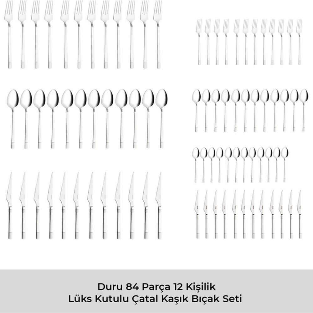 12 kişilik 84 parça lüks kutulu çatal kaşık bıçak seti.