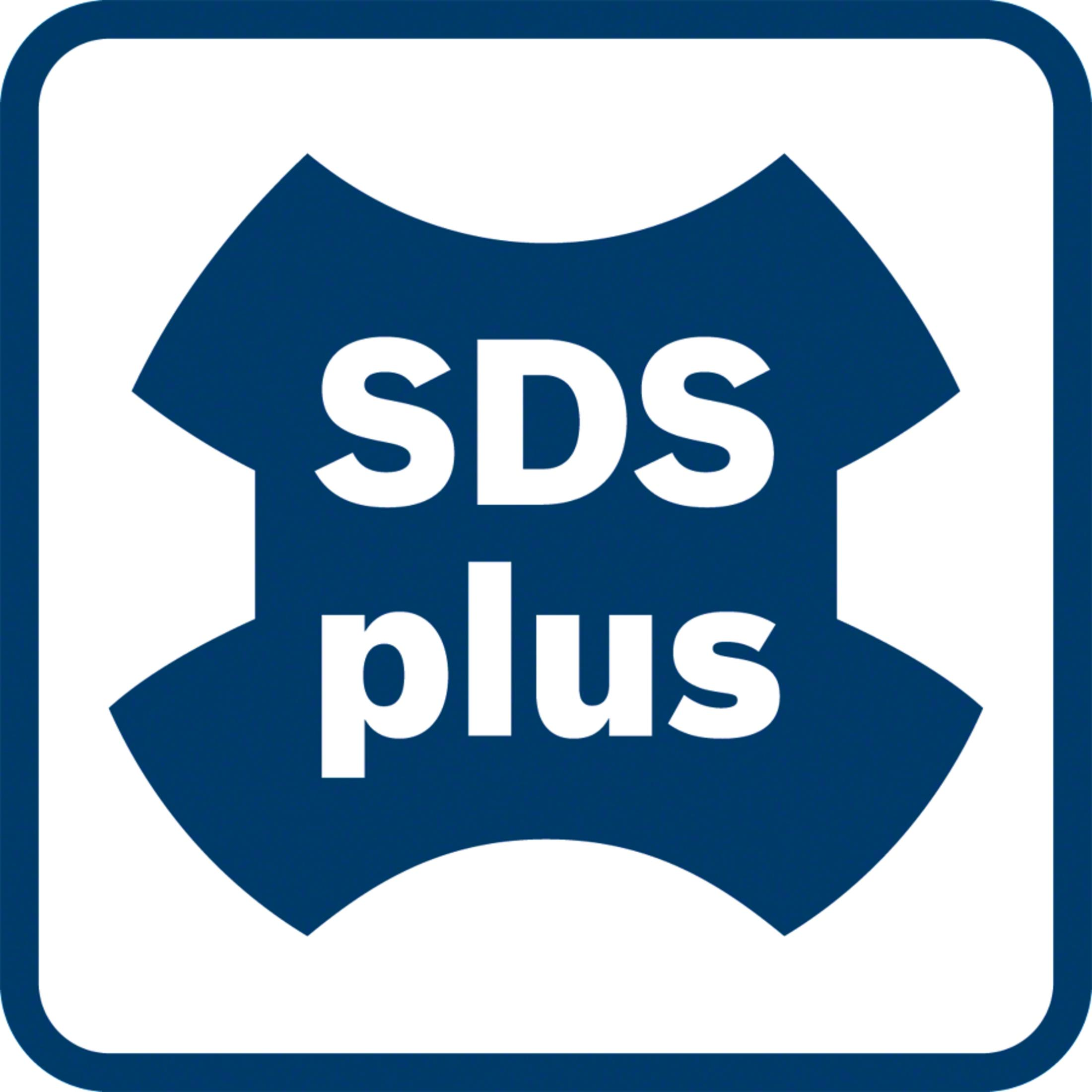 Blau-weißes SDS plus Logo mit gerundetem Quadrat und weißem Text.