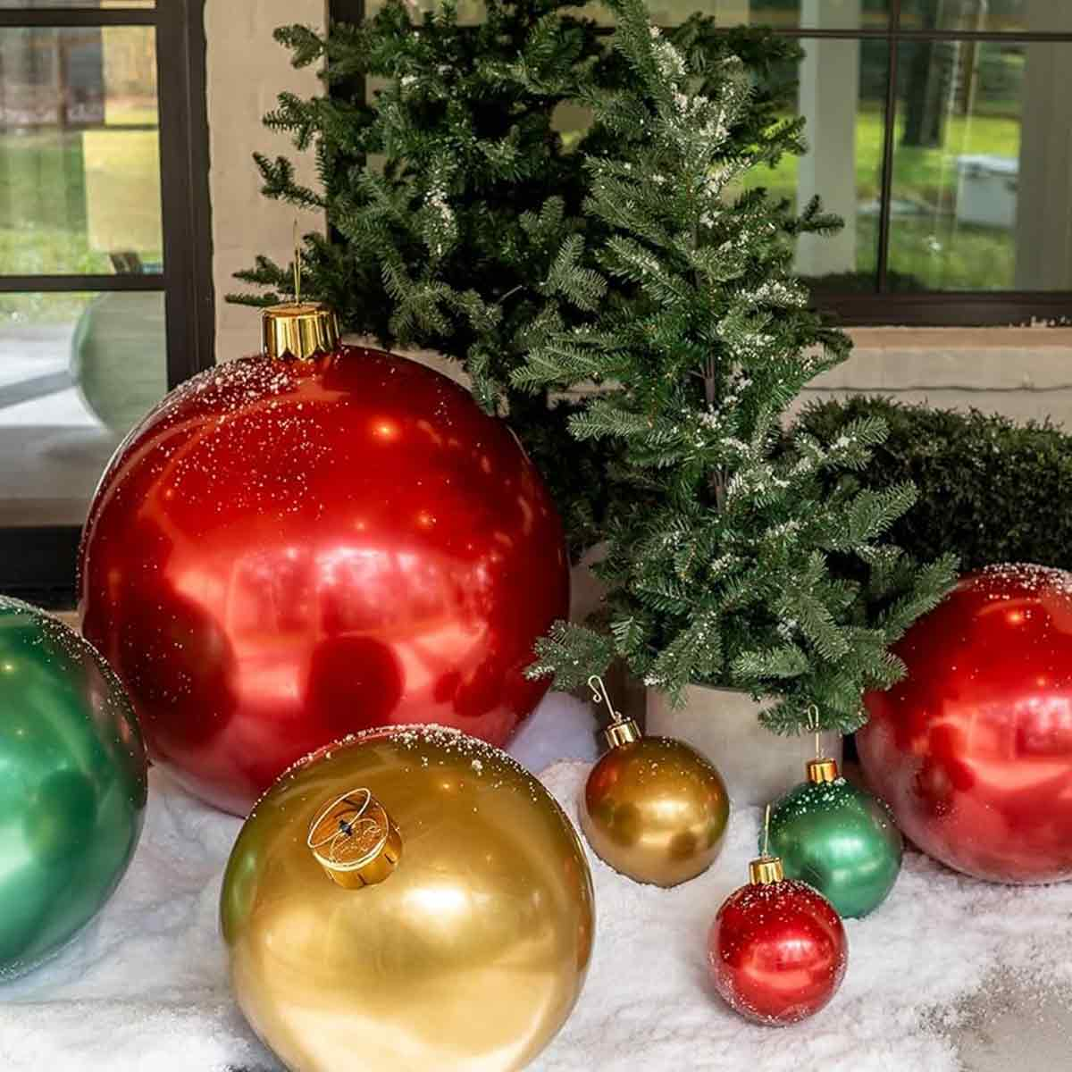 XUIGORT Große Bruchsichere Goldene Kugel Weihnachtskugel