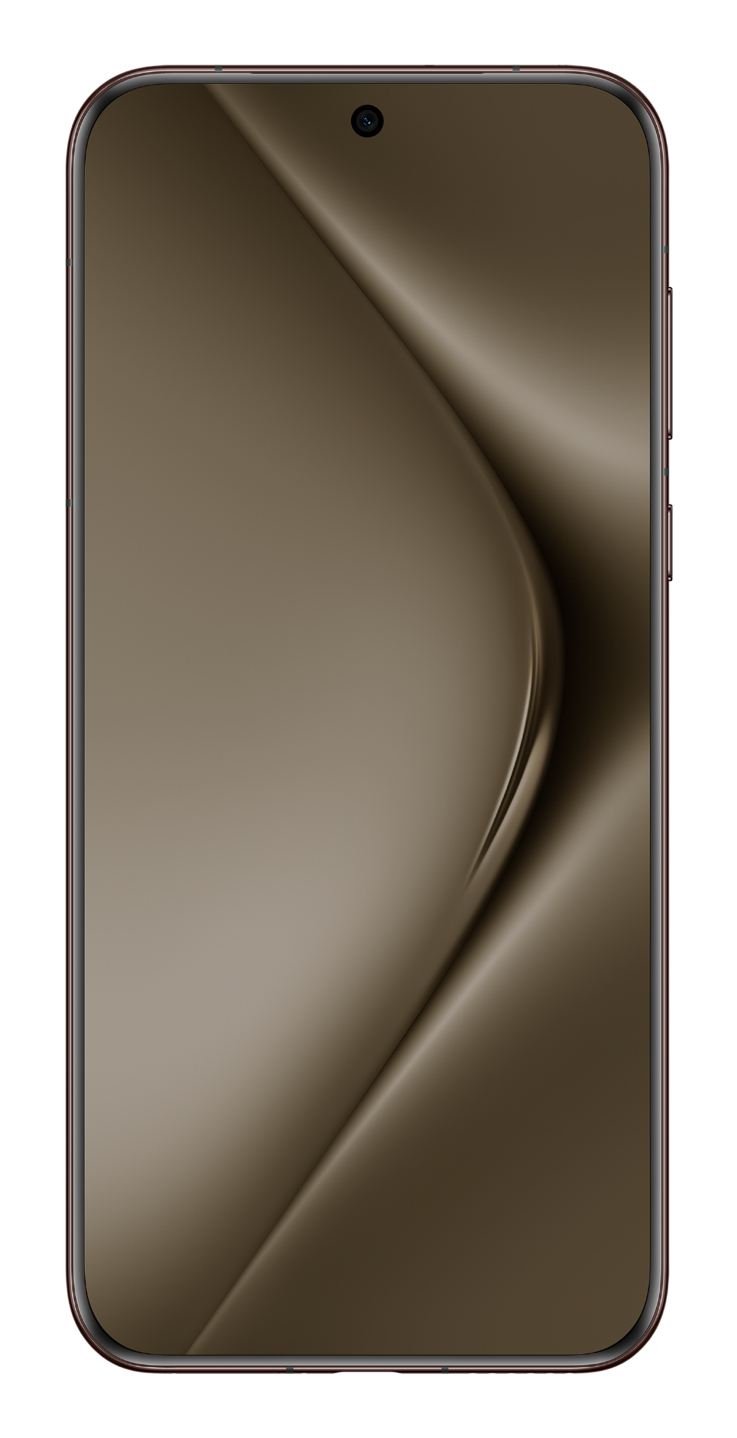 Un smartphone à cadre sombre affiche un fond brun, soyeux et plié, avec un trou de caméra centré.