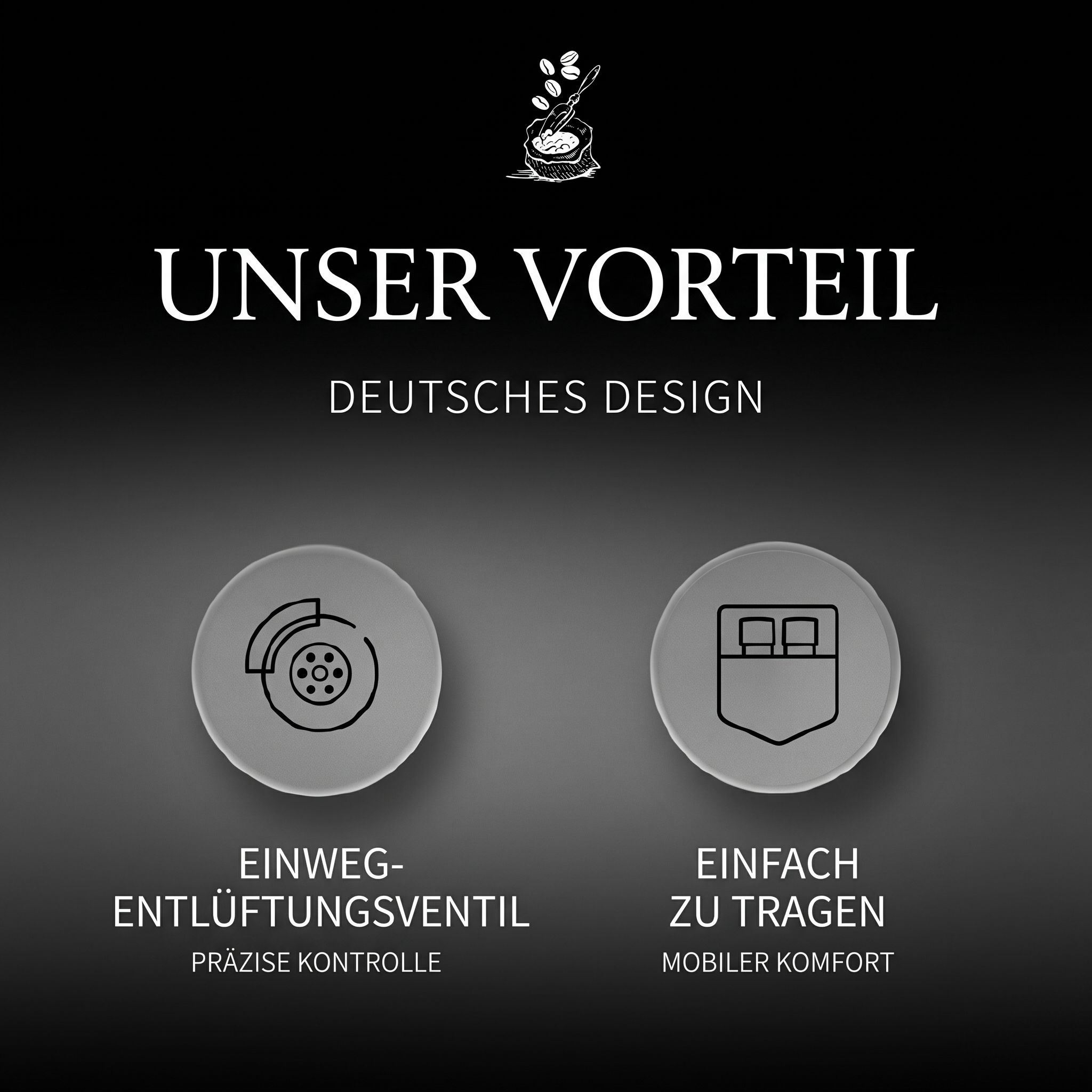 Deutsches Design bietet ein Einweg-Entlüftungsventil und einfache Tragbarkeit.