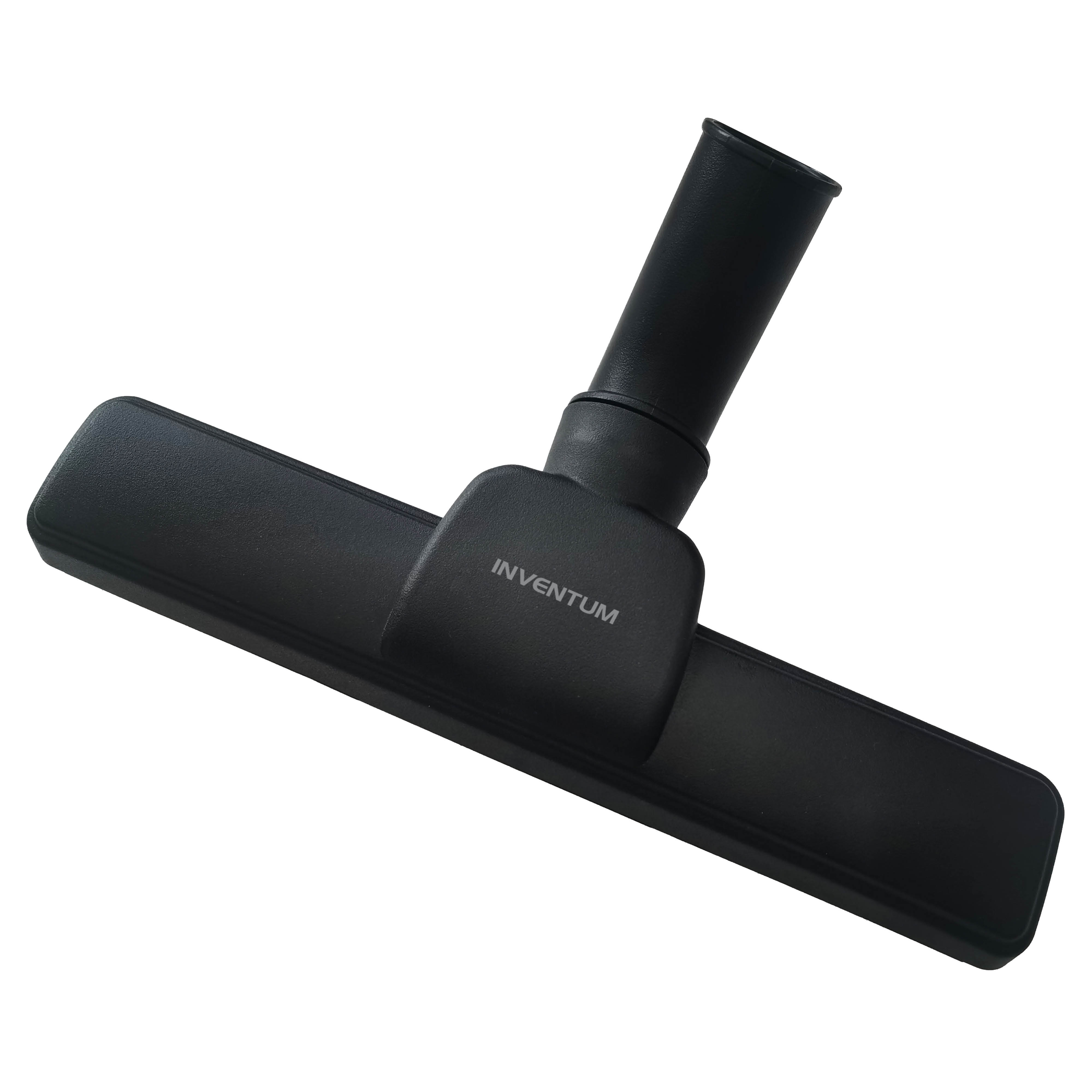 A black Inventum vacuum cleaner nozzle on a white background.