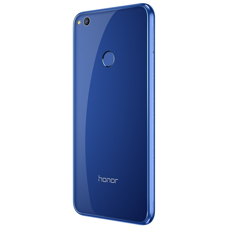 Rückseite eines blauen Honor-Smartphones mit Kamera und Fingerabdrucksensor.