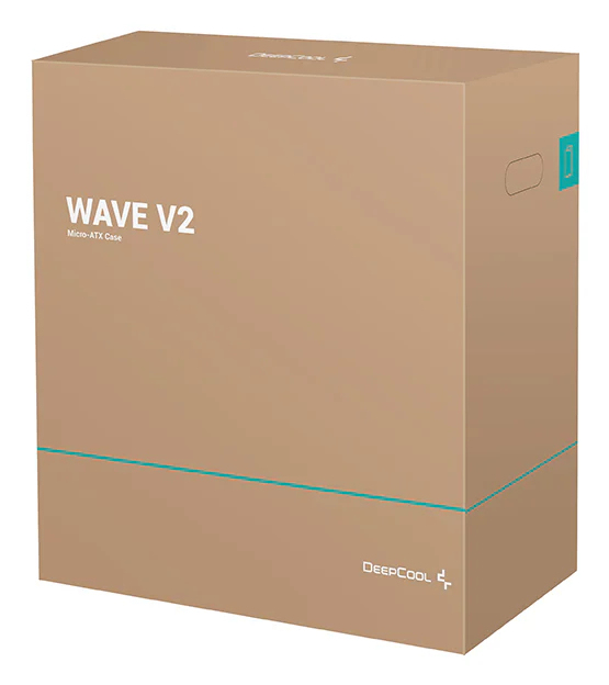 A brown DeepCool Wave V2 Micro-ATX case box on a white background.