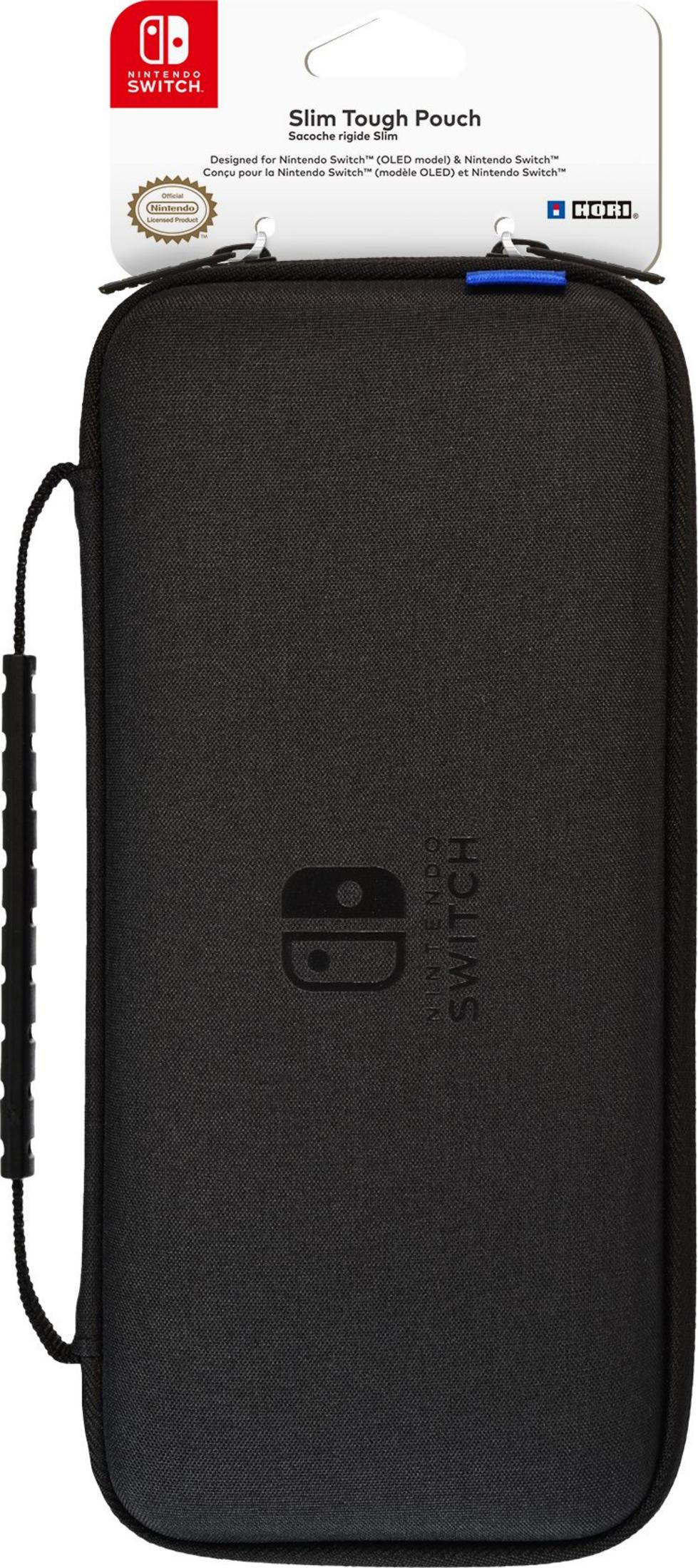 Czarne etui Slim Tough Pouch do Nintendo Switch z logo Hori i opakowaniem.