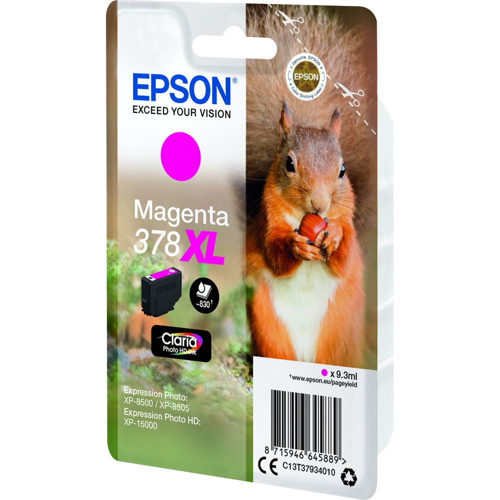 Epson Magenta 378XL Tintenpatrone mit Eichhörnchen.