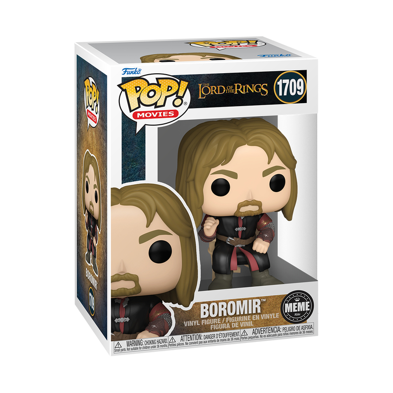 Winylowa figurka Funko Pop Boromir w pudełku z Władcy Pierścieni.