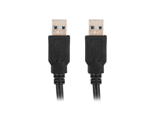 Two black USB cables with connectors against a white background.