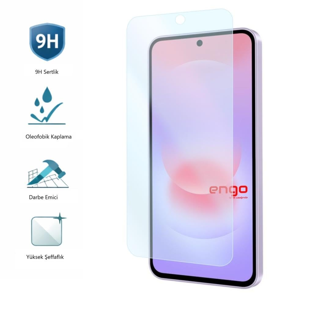 Ekran koruyuculu ve sertlik, oleofobik kaplama, darbe emici, yüksek şeffaflık simgeli akıllı telefon.