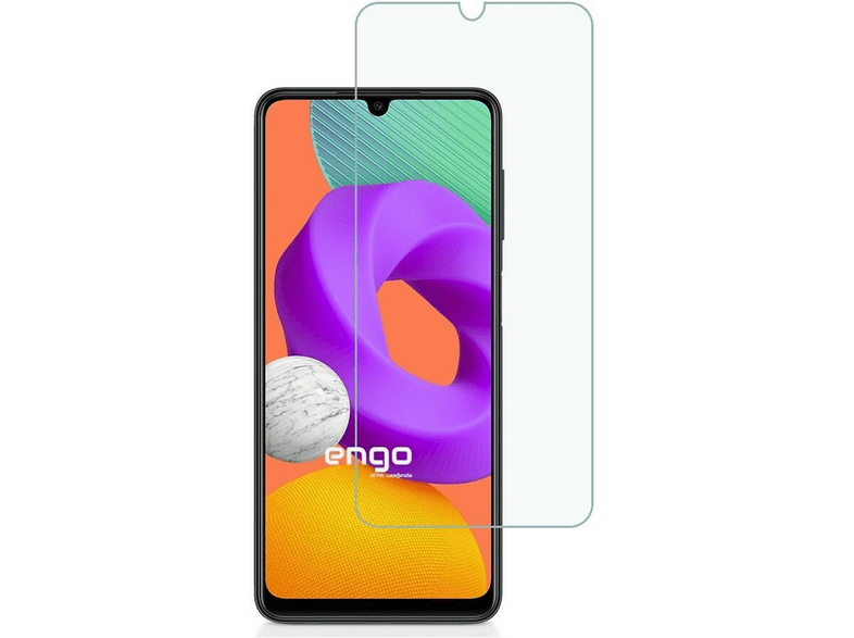 ENGO Samsung Galaxy M22 İle Uyumlu 9H Kırılmaz Esnek Nano Cam HD Ekran Koruyucu