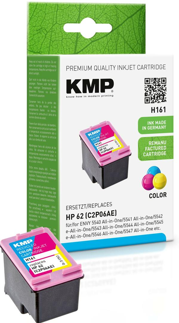 Kartridż atramentowy KMP H161, kompatybilny z HP 62, w oryginalnym opakowaniu.