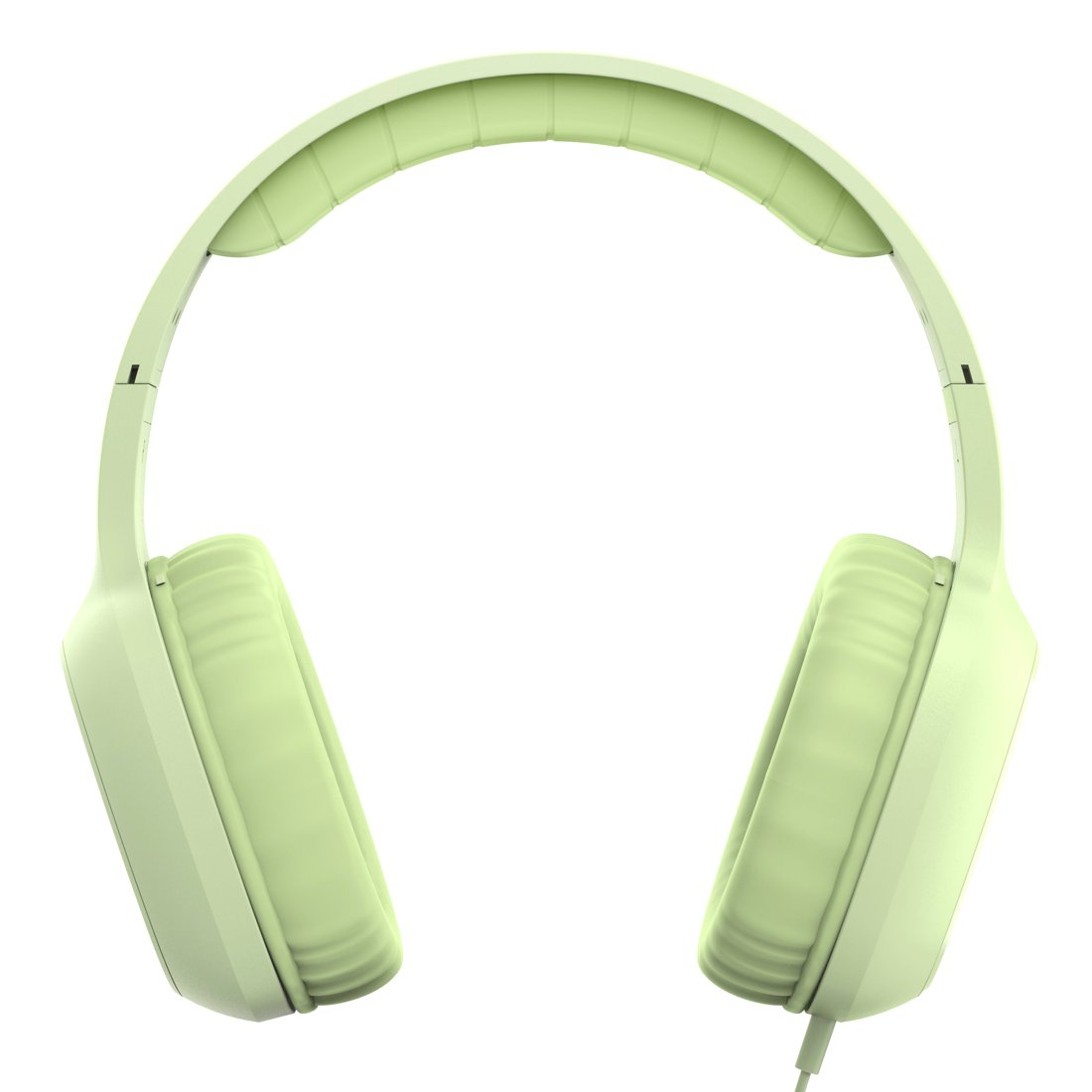 Auriculares supraaurales verde claro sobre fondo blanco.