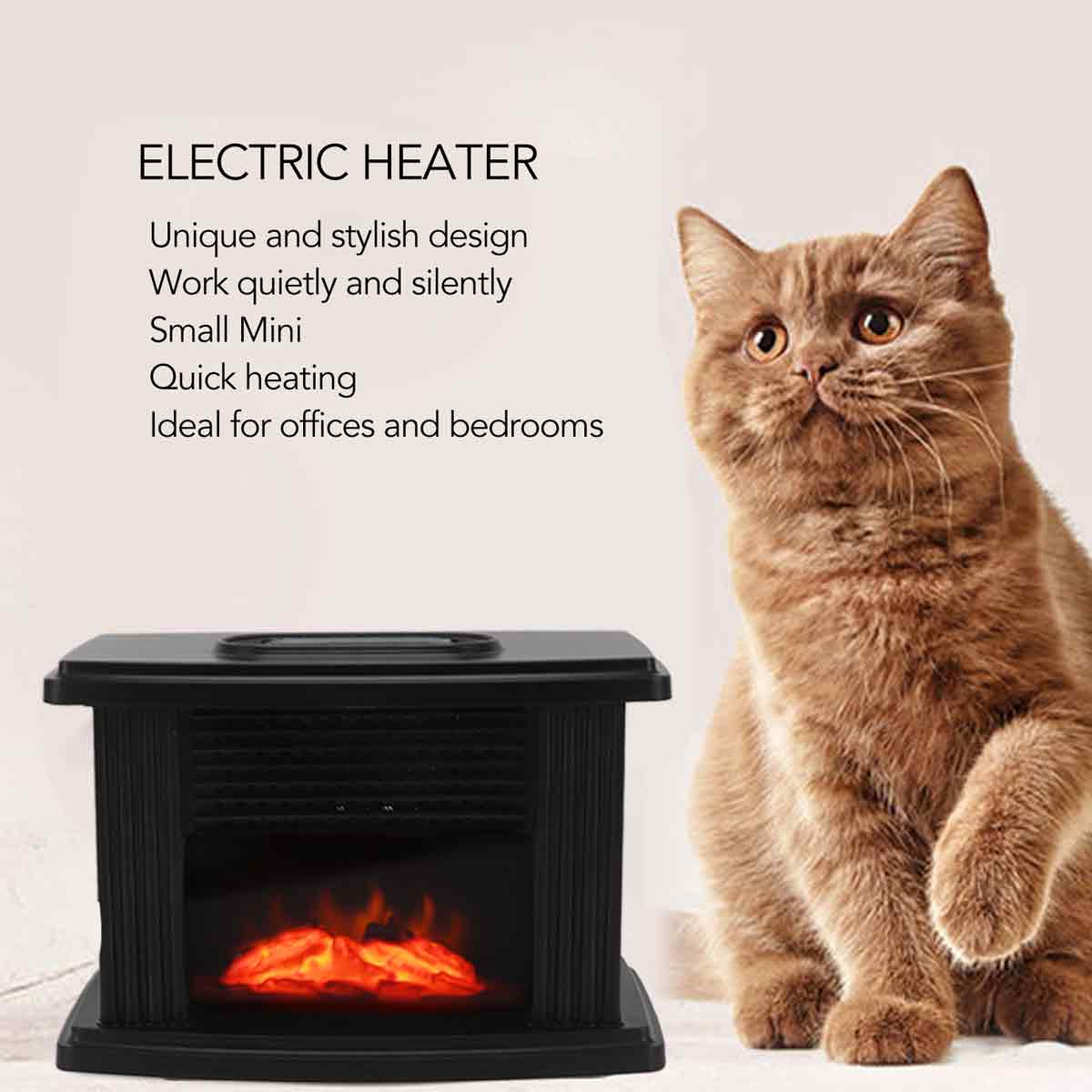 TRUYUETY Leiser Mini Kamin Stilvoll Elektrischer Kaminofen (150 Watt)