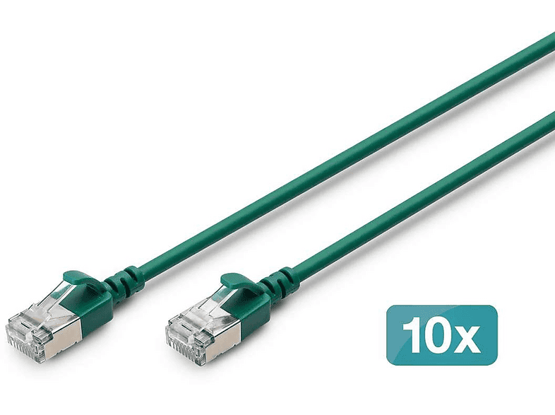 DIGITUS CAT 6A F-FTP Slim, 5 m, 10 Stück, Netzwerkkabel, 5 Meter ...