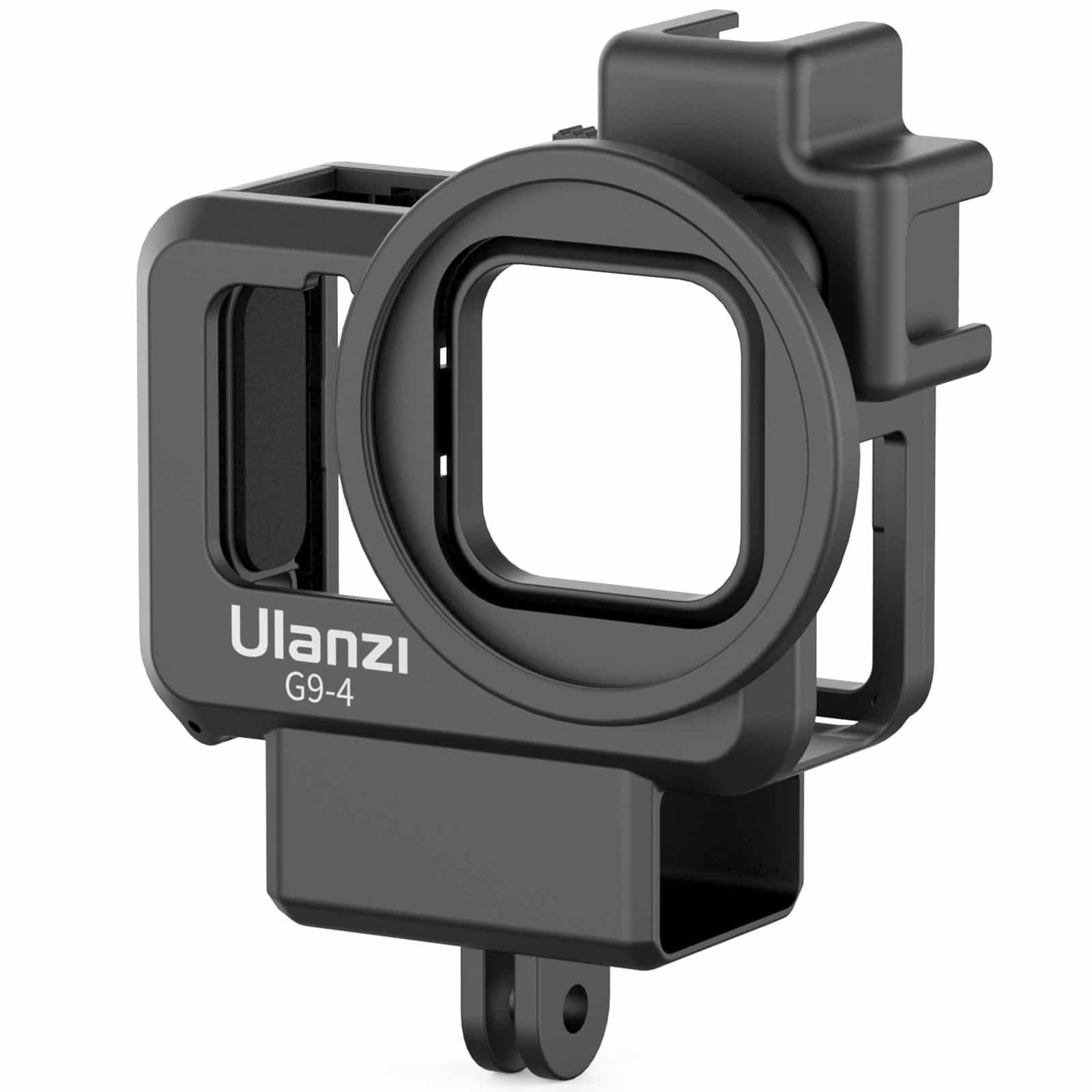 Black Ulanzi G9-4 camera cage with integrated filter mount on a white background.