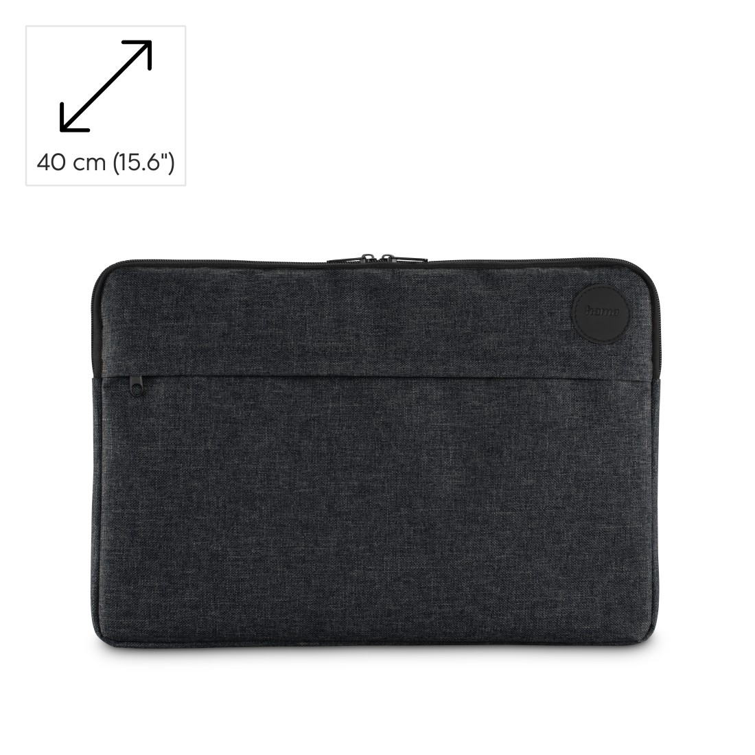 Ciemnoszara torba na laptopa z zamkiem błyskawicznym dla urządzeń do 15,6 cala.