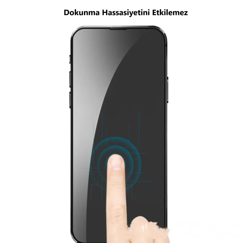 Üstte Türkçe metin bulunan bir akıllı telefona dokunan parmak.