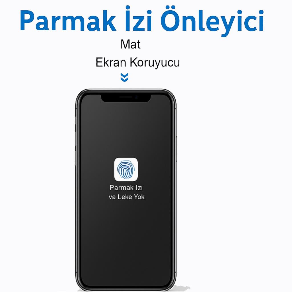 Parmak izi önleyici mat ekran koruyuculu akıllı telefon.