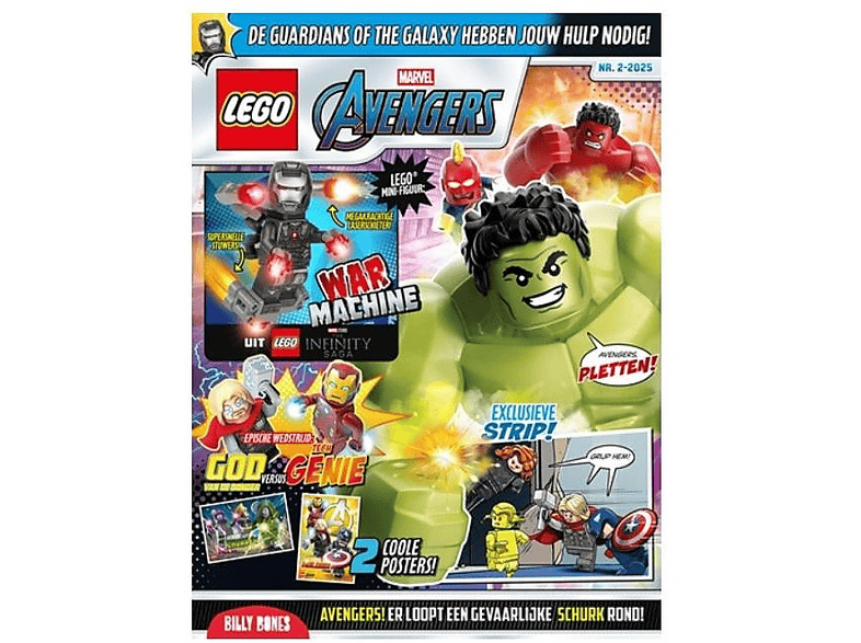 LEGO Marvel Avengers Aylık Dergi 02-2025 - Flemenkçe (War Machine Figür)