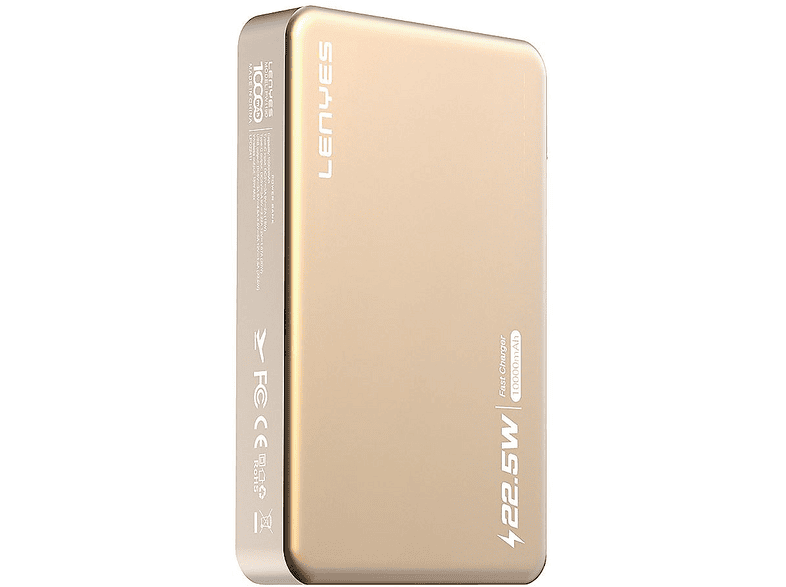 LENYES PW119D PD 20W Ultra İnce Hızlı Şarj Özellikli Wireless 15W 10.000 mAh Powerbank Altın