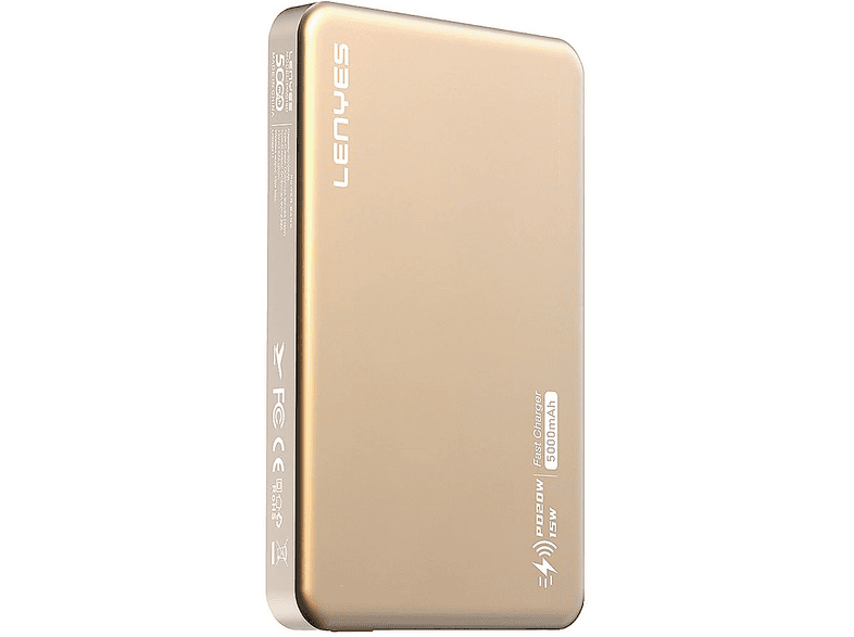 LENYES PW019D PD 20W Ultra İnce Magsafe Uyumlu Wireless 15W 5000 mAh Powerbank Altın
