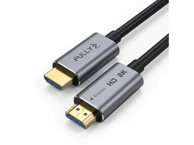 FULLY 8K 2.1V Fiber Optik - 10 Metre 7680x4320P HDMI Kablo Antrasit