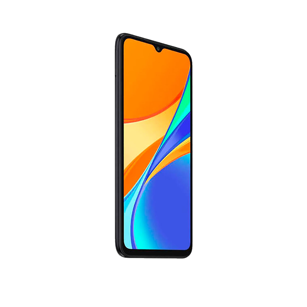 Uno smartphone nero con angoli arrotondati e uno sfondo colorato sul display.