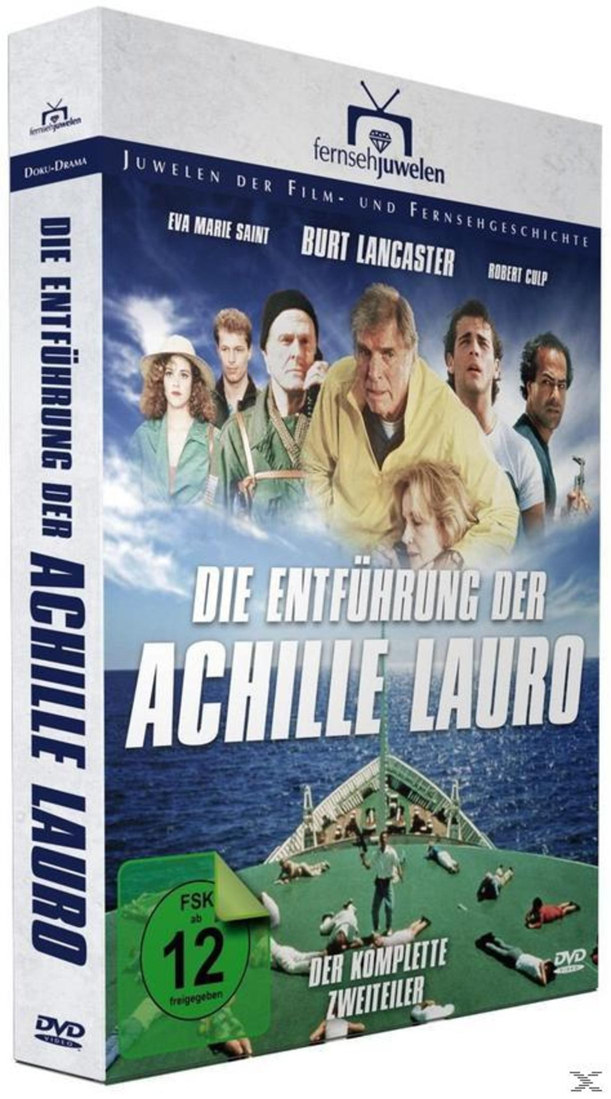 DVD-Cover von Die Entführung der Achille Lauro mit Burt Lancaster und Schiffszene.