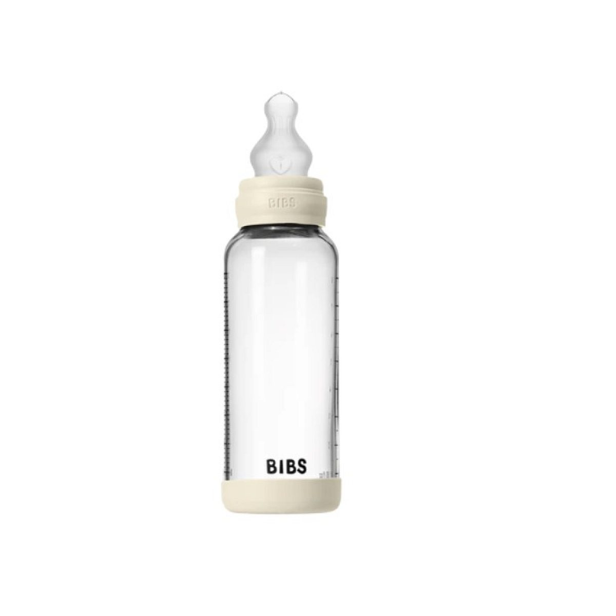 BIBS Glas-Babyflasche mit rundem Silikonsauger 240ml Lunchbox