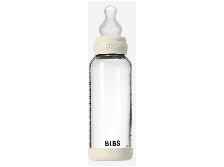 BIBS Glas-Babyflasche mit rundem Silikonsauger 240ml Lunchbox