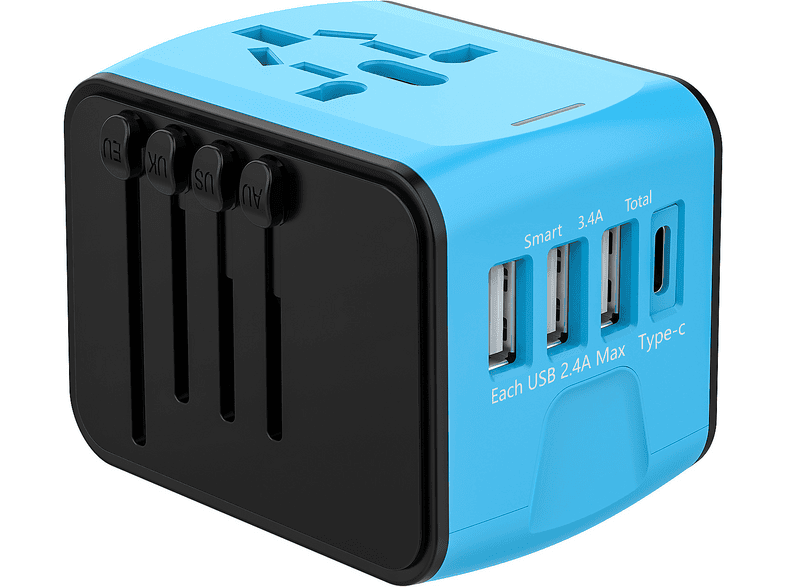 YIQIFA Universeller 5 in 1 Weltreiseadapter, Ladegerät, Reisestecker ...