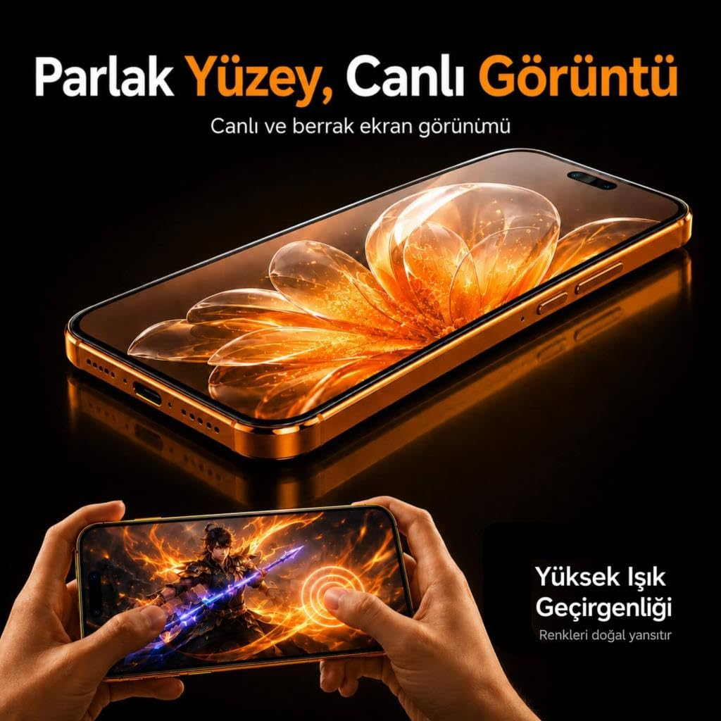 Canlı çiçek duvar kağıdı ve oyun oynayan bir kişi gösteren, parlak ekranı vurgulayan akıllı telefon.
