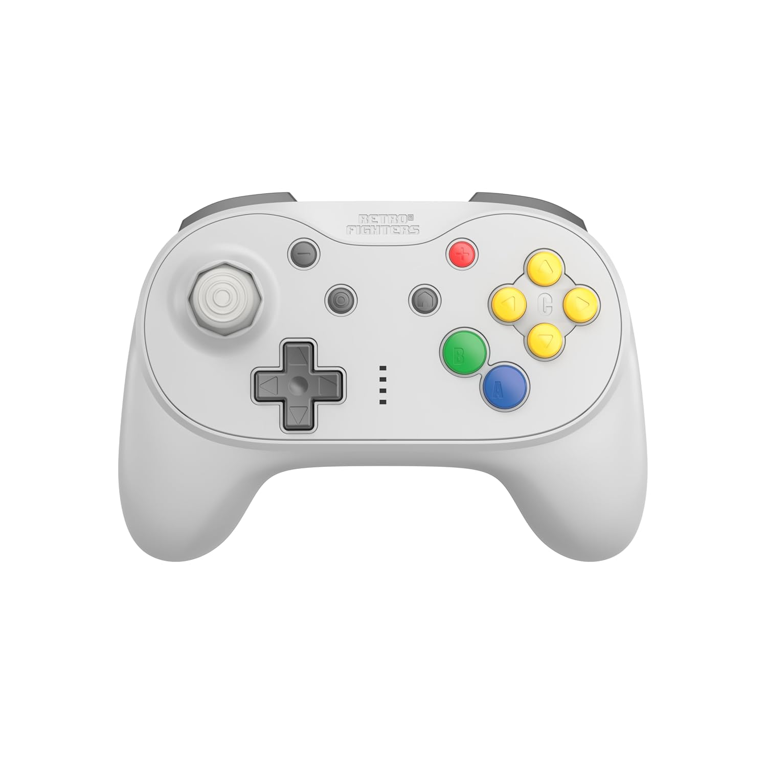 Szary kontroler USB Retro Fighters Brawler64 na białym tle.