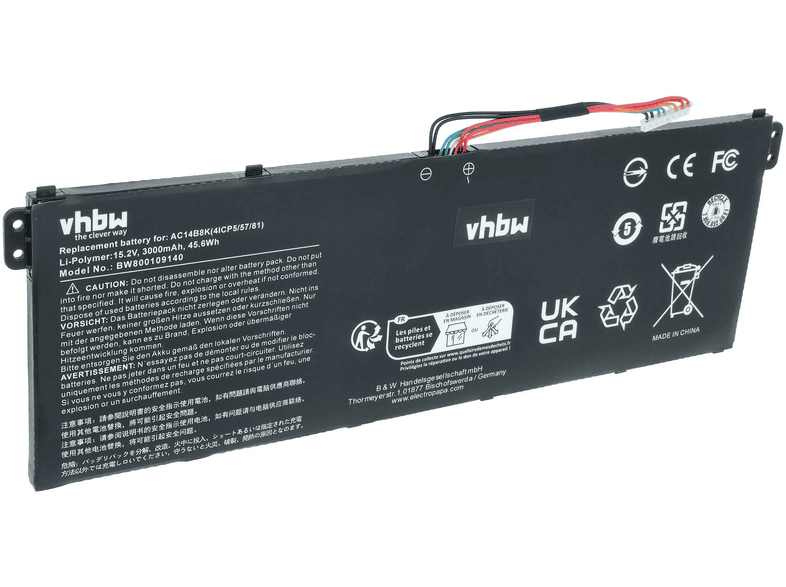 VHBW 92613 Li-Polymer Akku, Li-Polymer, 15.2 Volt, 3000 mAh | SATURN