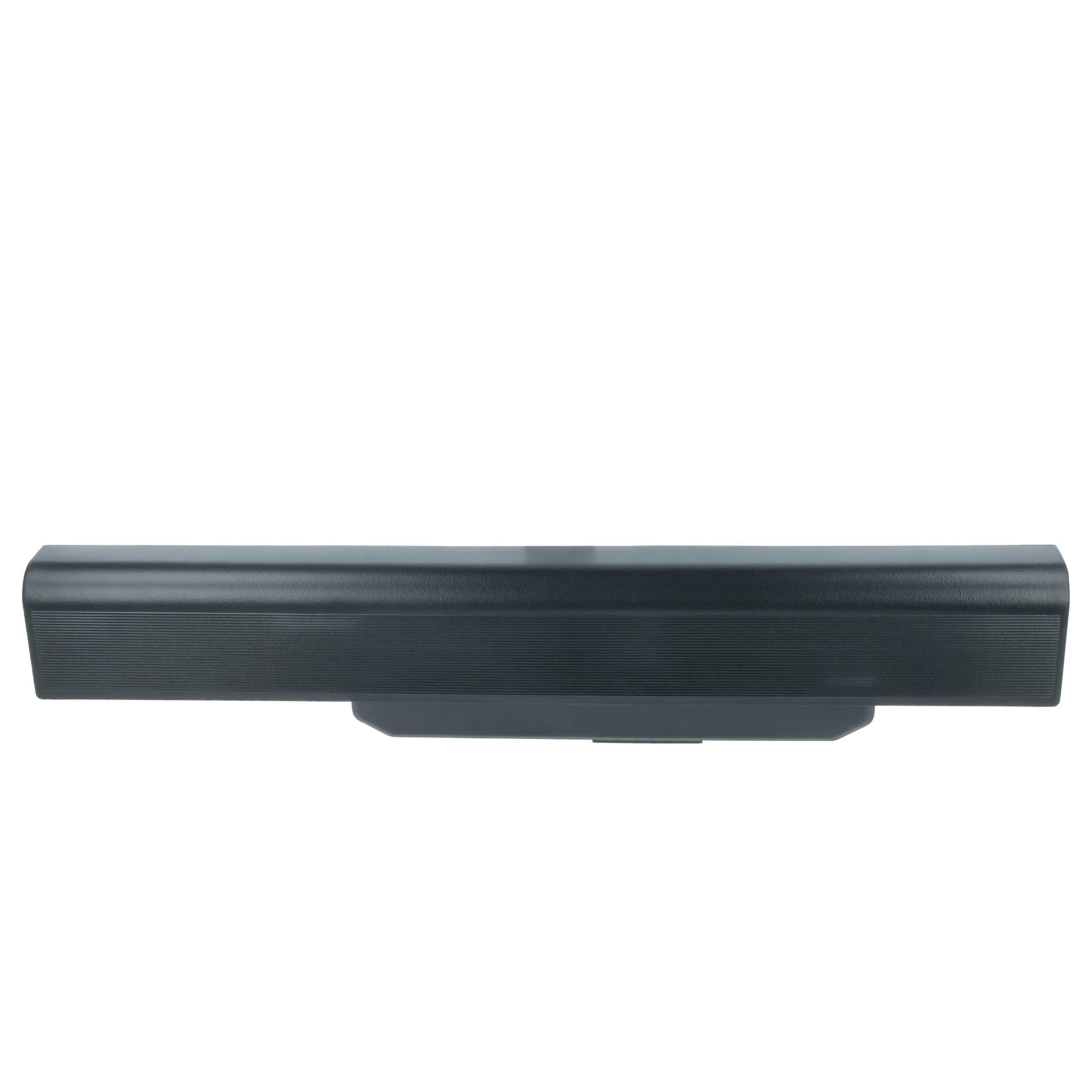 Ein schwarzes elektronisches Gerät oder eine Soundbar mit strukturierter Front auf weißem Hintergrund.
