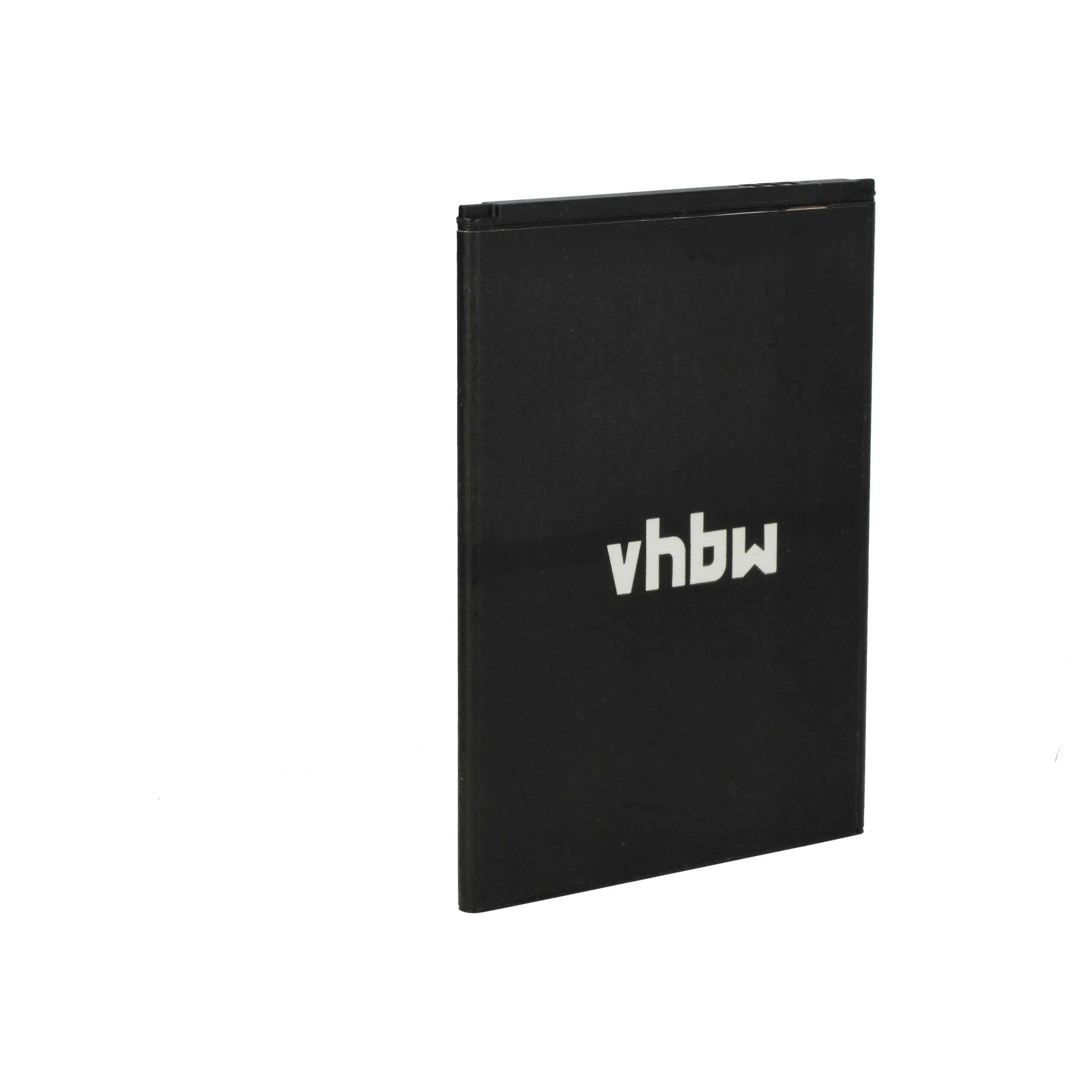 Ein schwarzer vhbw-Akkublock steht auf weißem Hintergrund.