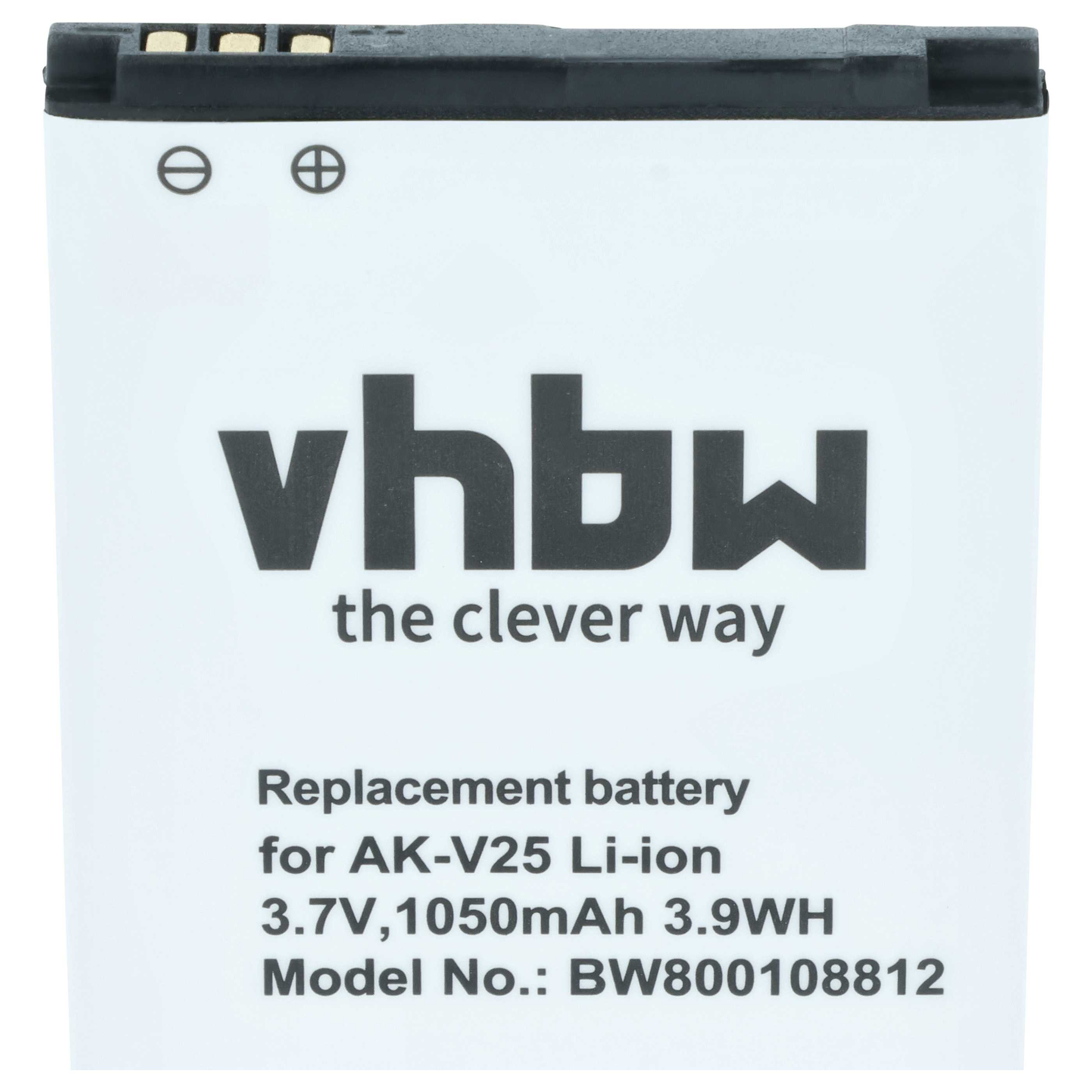 Weisser Ersatzakku mit Aufschrift vhbw, Modell BW800108812.