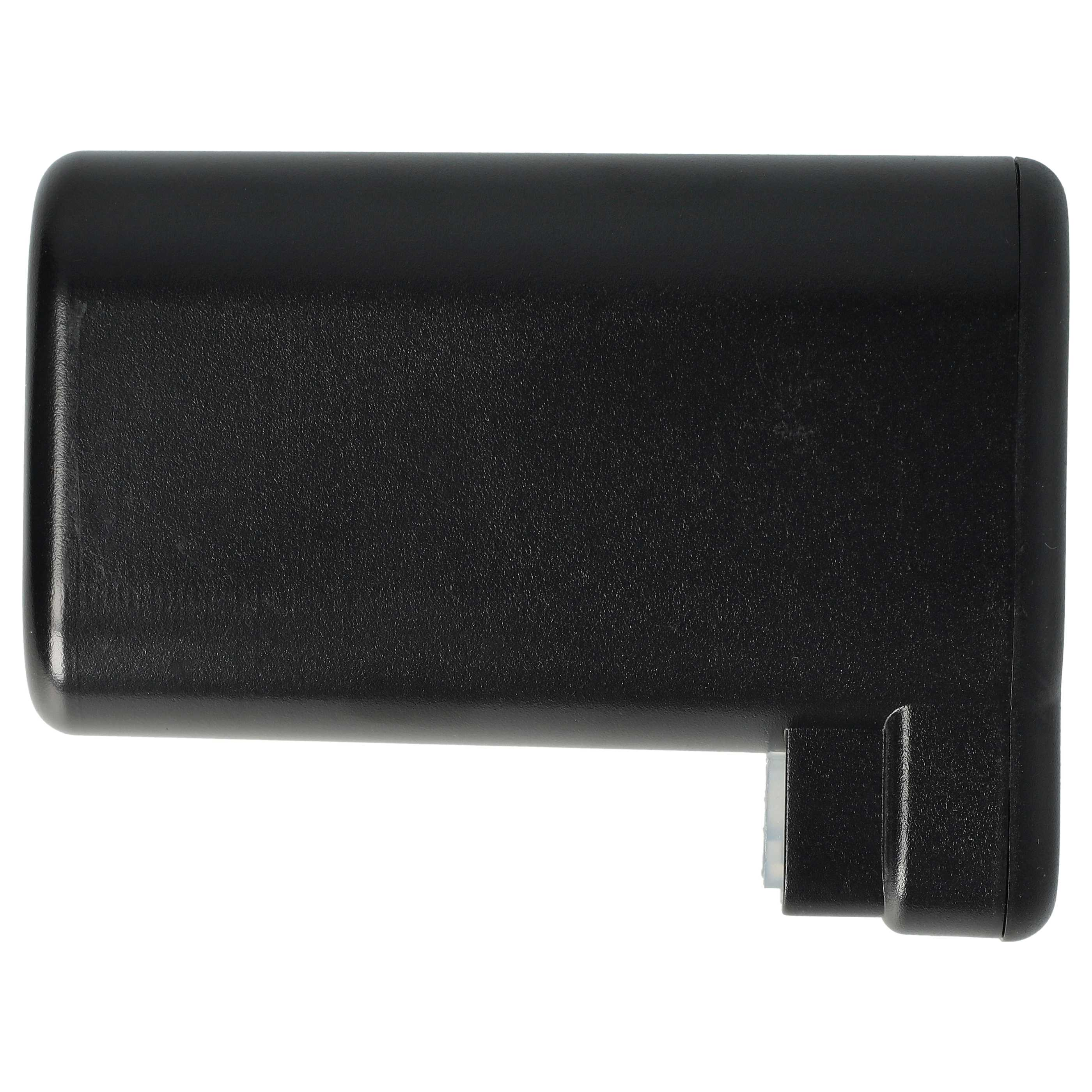 Ein rechteckiges, schwarzes Kunststoffgehäuse mit abgerundeten Ecken und einer kleinen Ausbuchtung unten rechts.