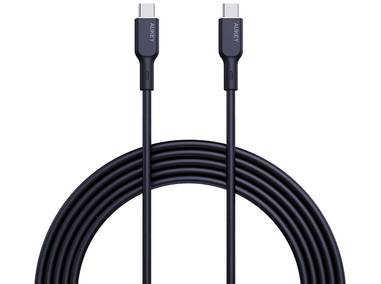 AUKEY CB-SCC241-BK Circlet Blink 240W Silikon Type-C 1 m Şarj Kablosu Siyah