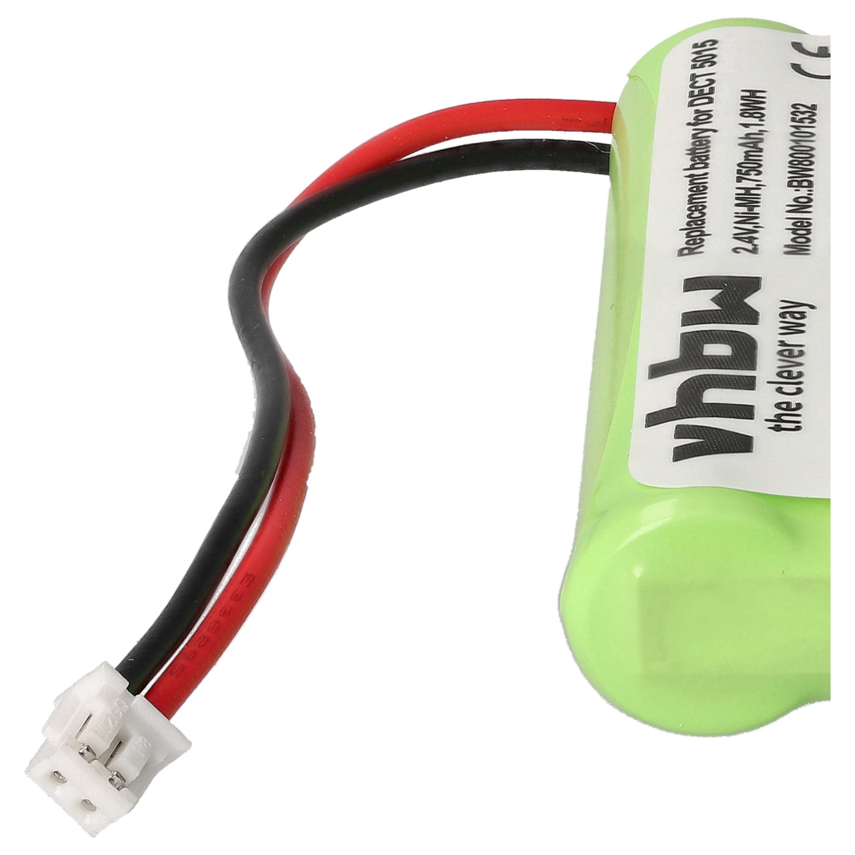 Grüne Akkubatterie mit rotem und schwarzem Kabel und weißem Stecker.