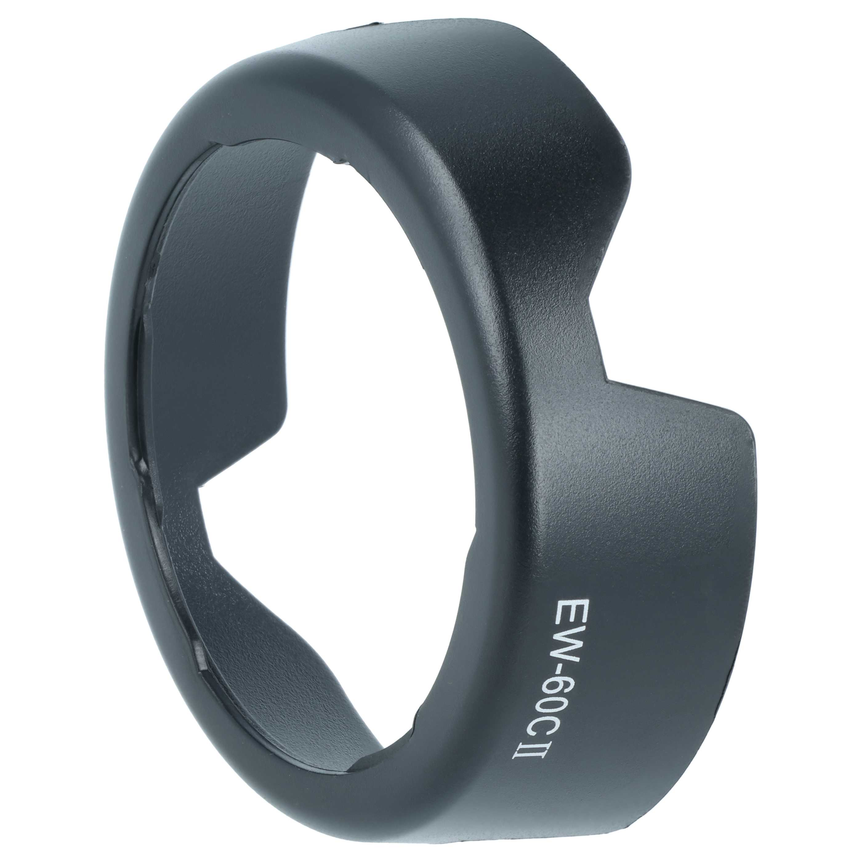 Schwarze EW-60C II Kamera-Gegenlichtblende gegen Streulicht.