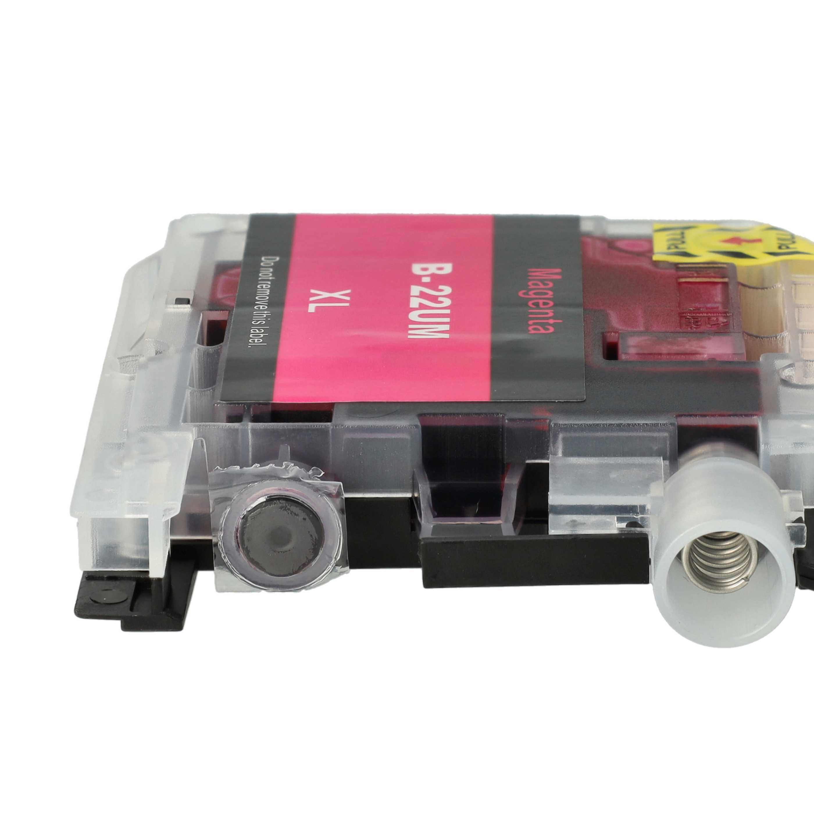 Magenta-Druckerpatrone mit transparentem Gehäuse und Etikett.