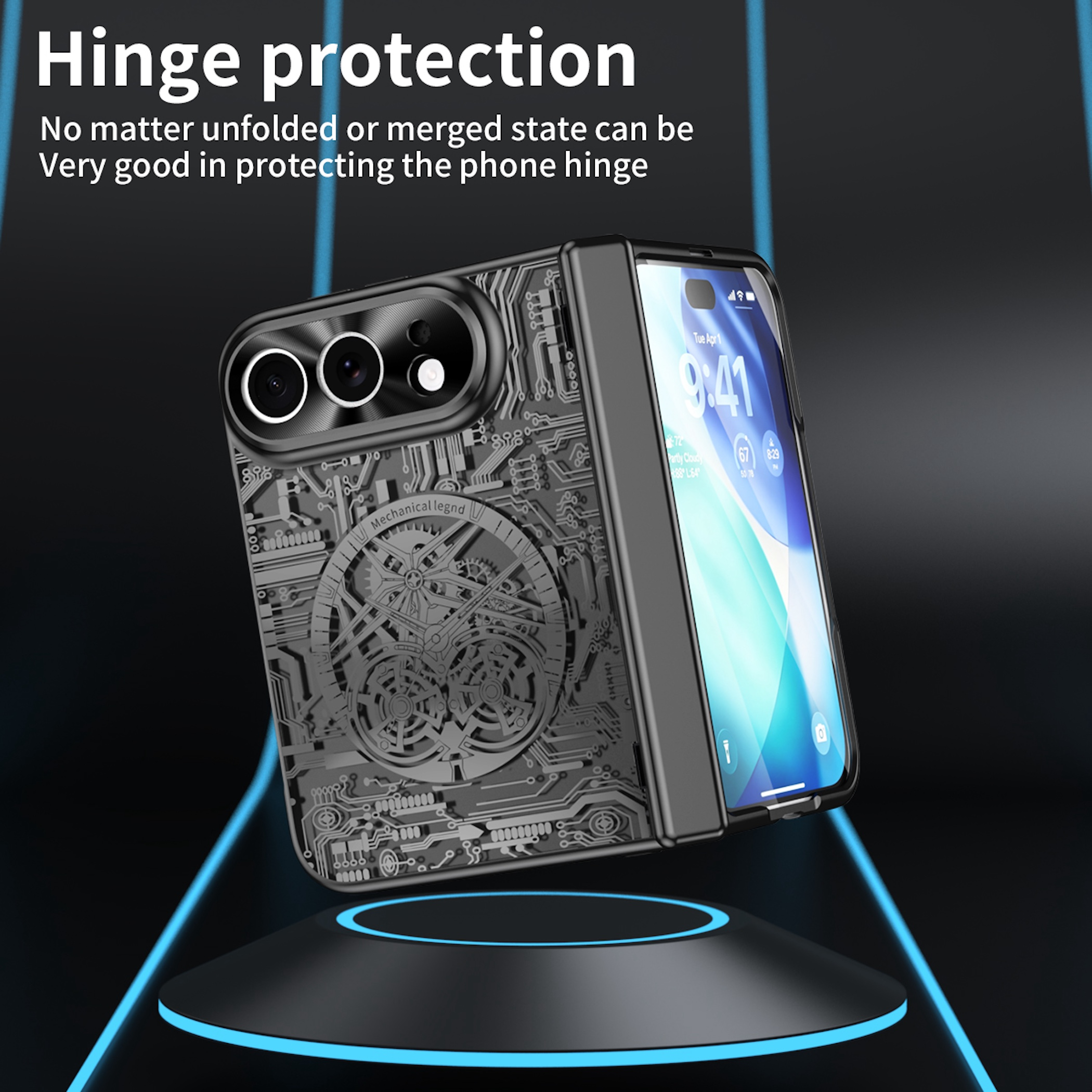 WIGENTO Hülle Galvanisierung + Display Folie, Bookcover, Apple, iPhone Duo, Schwarz