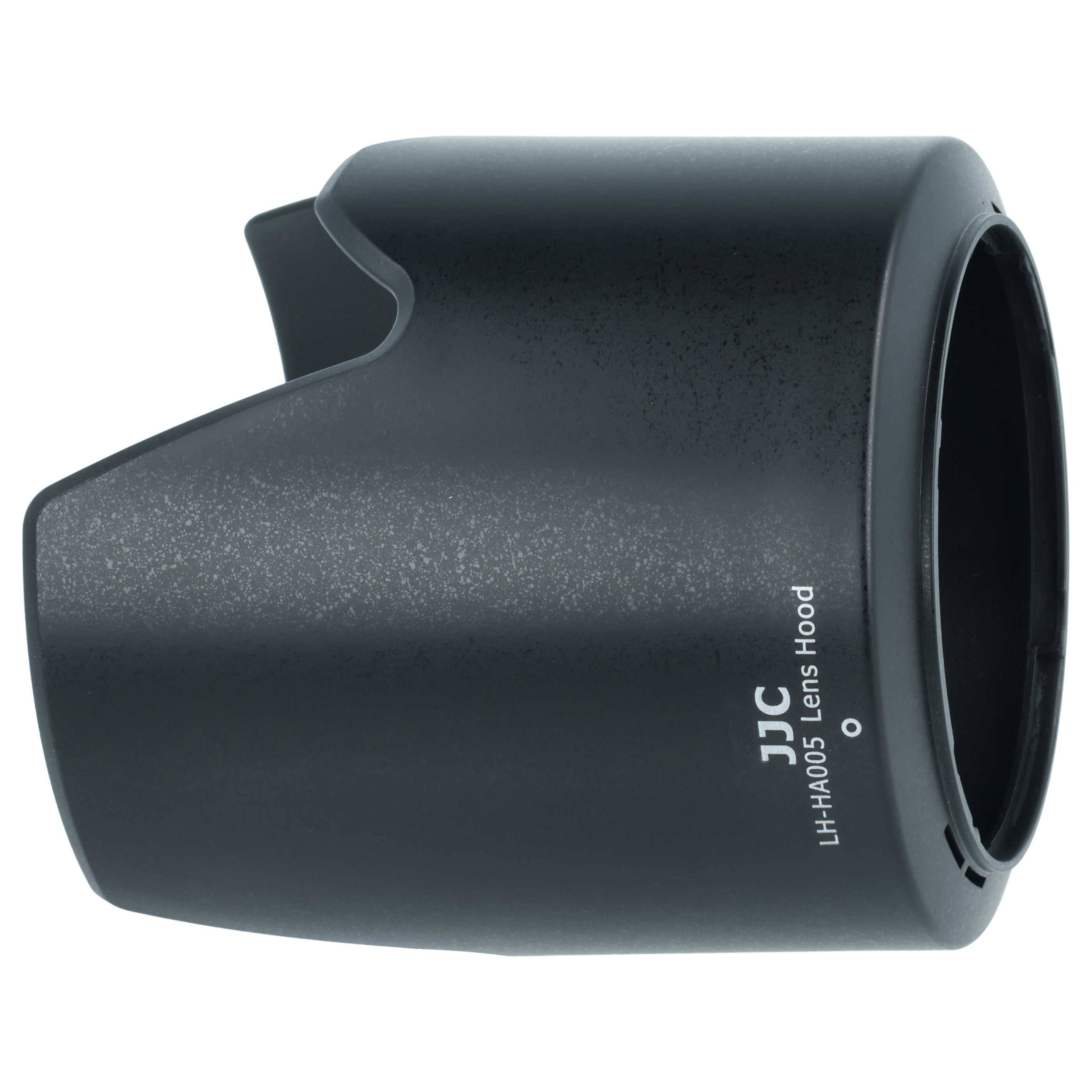 Schwarze JJC LH-HA005 Gegenlichtblende auf weißem Hintergrund.