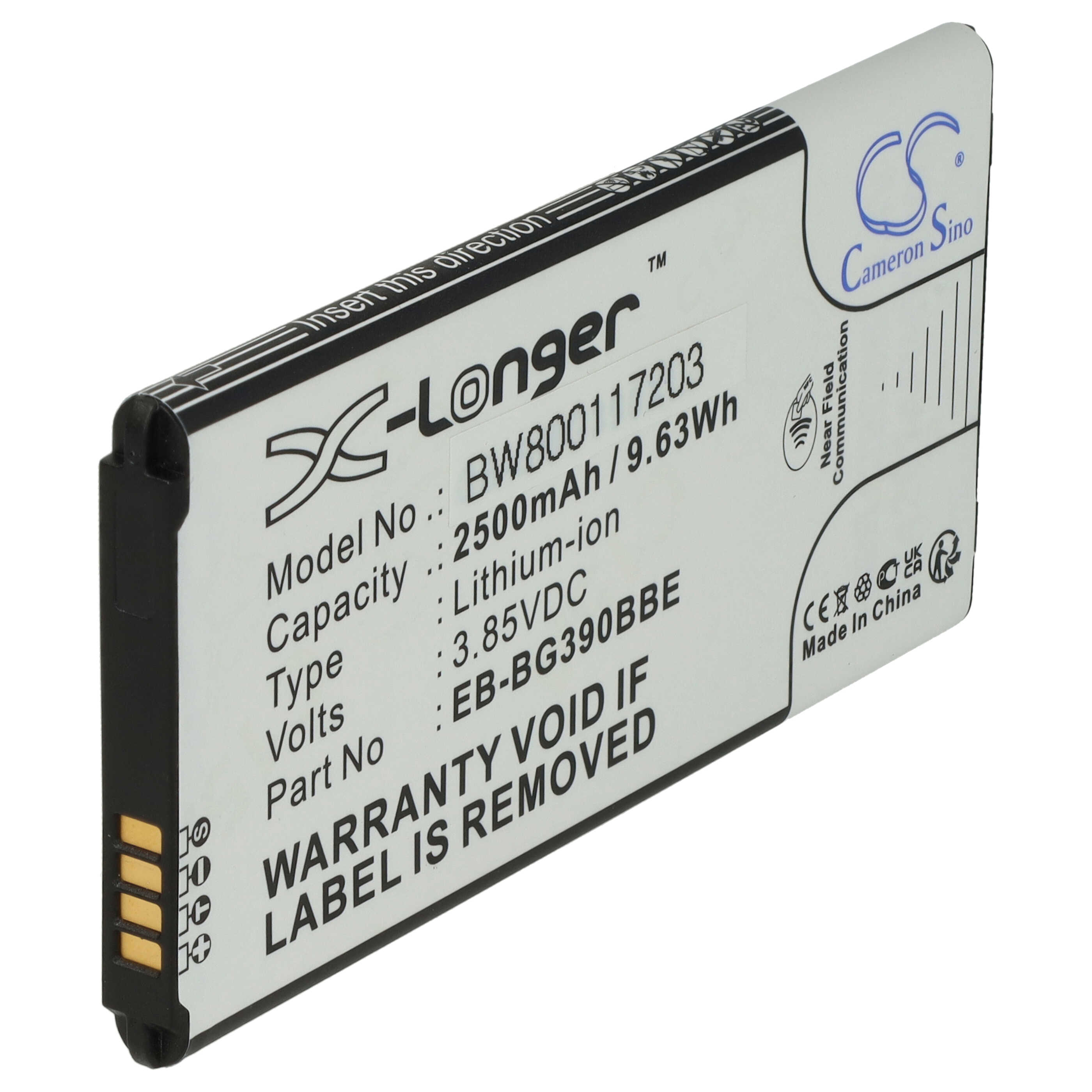 Cameron Sino Lithium-Ionen-Akku mit technischen Daten und Garantiehinweis.